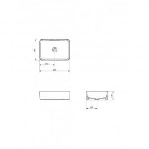 Lavoar montare pe blat Cersanit Crea 50x34.5x13.5 cm, alb - Img 3