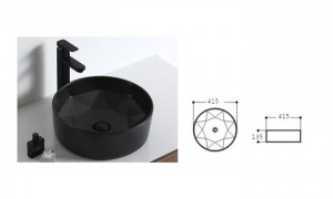 Lavoar pe blat E5009 59x39x15 cm, negru