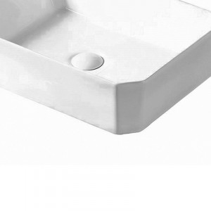 Lavoar pe blat Fluminia Corner, dreptunghiular, 50x37x13.5 cm, alb - Img 3