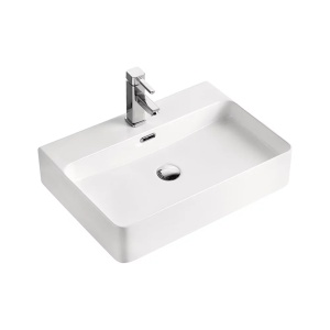 Lavoar pe blat Fluminia Hermes-60, dreptunghiular, 60x42x13 cm, alb