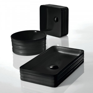 Lavoar pe blat Fluminia My Black Circle Ø41x18 cm - Img 4