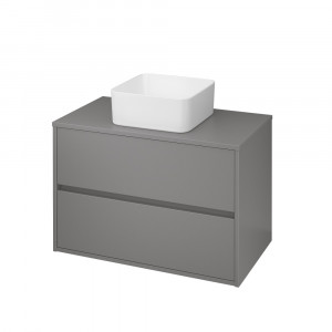 Mobilier cu blat pentru lavoar Cersanit Crea 80 cm, gri mat - Img 3