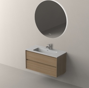 Mobilier suspendat cu lavoar Nofer Cool 100 cm, mud