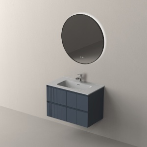 Mobilier suspendat cu lavoar Nofer Pole 80 cm, cobalt mat