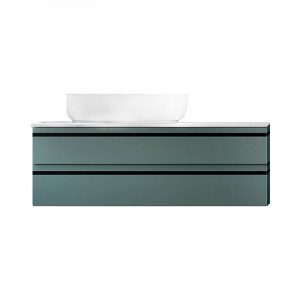 Mobilier suspendat Kolpasan Alexis cu blat alb pentru lavoar, 100 cm, Green - Img 4