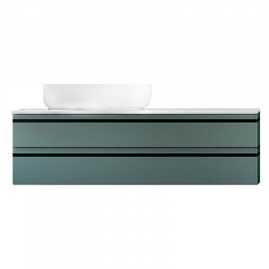 Mobilier suspendat Kolpasan Alexis cu blat alb pentru lavoar, 120 cm, Green - Img 2