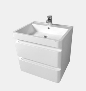Mobilier suspendat Kuma HANNA 60 cu lavoar marmura alb lucios