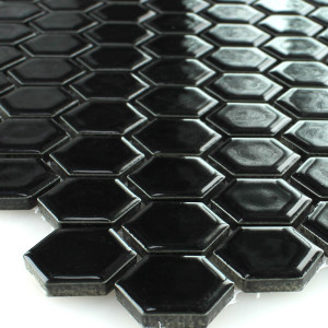 Mozaic ceramic hexagonal 32.5 x 31.5 cm, negru - Img 5