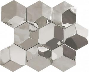 Mozaic Ceramica Bianca 3D inox 25x31 cm