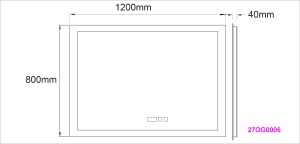 Oglinda cu iluminare LED Belform Atlantis, buton touch, ceas, lupa si functie dezaburire 120xH80 cm - Img 5