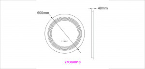 Oglinda cu iluminare LED Belform Cronos, buton touch, ceas si functie dezaburire, Ø60 cm - Img 4