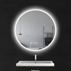 Oglinda cu iluminare LED Fluminia Calatrava-R80, rotunda, 3 culori, dezaburire, 80 cm