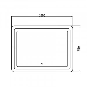 Oglinda cu iluminare led Fluminia Cosimo, buton touch, 100x75x4 cm - Img 3