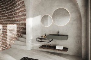 Oglinda cu iluminare LED Savini Due SPR219, buton touch, 80x80 cm - Img 3