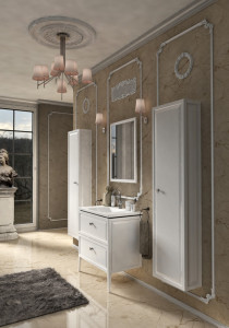 OGLINDA MONTEBIANCO 60X80, CU RAMA, ALB MAT - Img 2
