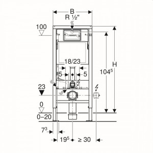 Pachet Geberit DuoFix Delta cu clapeta Delta 50 crom si sistem de fixare - Img 2