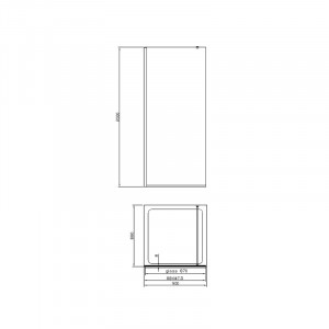 Paravan de dus Walk-in Mediterraneo Foxy Gold Easy Clean 90xH200 cm, sticla 8 mm, auriu periat - Img 4