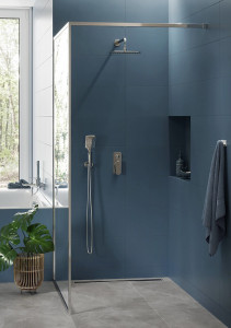 Paravan dus Walk-In Cersanit Larga crom 100xH200 cm, sticla 8 mm