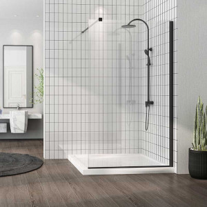 Paravan dus Walk-In Mediterraneo Foxy Black Easy Clean 120xH200 cm, sticla 8 mm, negru mat - Img 2