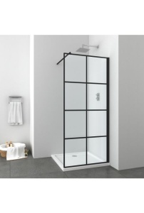 Paravan dus Walk-In Sanotechnik Elite black grid 100 cm - Img 4