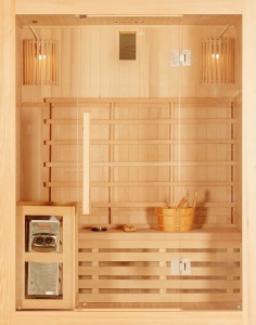 Sauna finlandeza de interior Sanotechnik Riga, 3 persoane, 150x120x190 cm