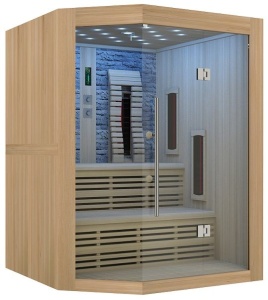Sauna uscata de interior Sanotechnik Kiruna, 3-4 persoane, 161x160x210cm - Img 3