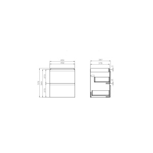 SET B346 Mobilier suspendat cu lavoar ceramic Cersanit MODUO-IN, 50 cm, gri - Img 2
