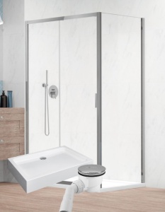 Set cabina de dus Radaway Alienta DWJ+S 120x80 cu cadita Laros D Compact si sifon 690P