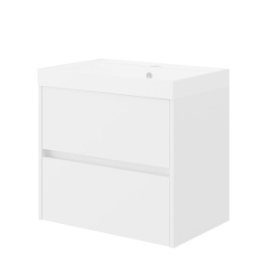 Set mobilier cu lavoar Fluminia Fiori 60, cu sertare soft close, alb