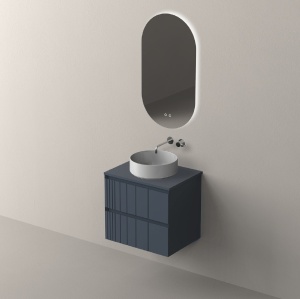 Set mobilier suspendat cu blat Nofer Pole 60 cm, cobalt mat