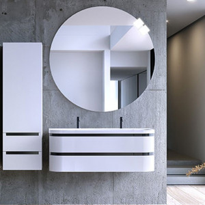 Set mobilier suspendat Kolpasan Vittoria cu lavoar 120 cm, alb mat - Img 3