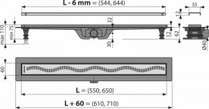 Set rigola pentru dus cu capac Alcadrain APZ8 Simple 95 cm, crom - Img 2