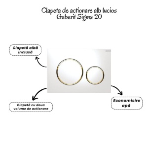 Set vas wc suspendat, clapeta alb si auriu, rezervor wc incastrat,set fixare,antifonare - Img 4