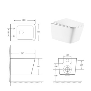 Set vas wc suspendat, clapeta crom, rezervor Grohe Rapid SL - Img 3