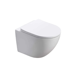 Set vas wc vortex suspendat, Rotund, Foglia Oslo si capac softclose alb