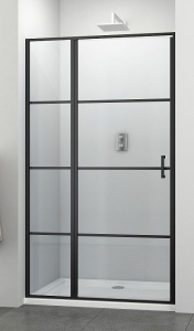 Usa batanta Sanotechnik Elite black grid, cu serigrafie ceramica, 120 cm