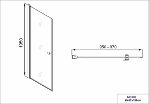Usa de dus batanta Sanotechnik Brava 95-97x195 cm, crom - Img 10