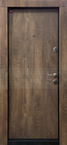 Usa metalica apartament 116, stanga, bicolora (spate alb cu maro), 86x202 cm + accesorii