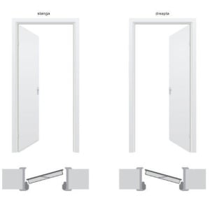 Usa metalica dubla 2 canate Tracia Callatis, maro inchis RAL 8019 + accesorii - Img 3