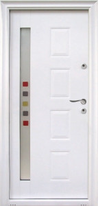Usa metalica Tracia Apollo, stanga, alb RAL 9016, 205 x 88 cm + accesorii