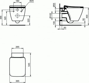 VAS WC STRADA II SUSPENDAT AQUABLADE, 54.5X36.5, FIXARE COMPLET ASCUNSA - Img 4
