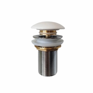 Ventil lavoar click-clack Foglia cu capac ceramic fara preaplin, alb lucios