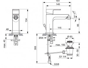 Baterie bideu Ideal Standard Edge, crom - Img 3