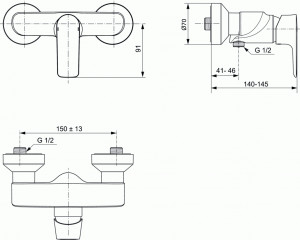 Baterie dus Ideal Standard Connect Air, crom - Img 2