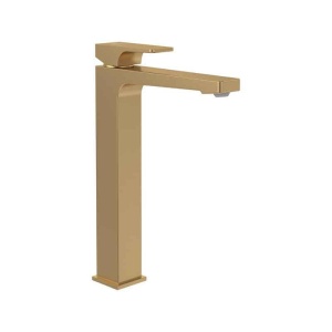 Baterie inalta lavoar Villeroy&Boch Architectura Square, cu ventil click-clack, brushed gold
