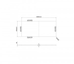 Blat pentru mobilier Cersanit Larga 100 cm, negru marmura - Img 2