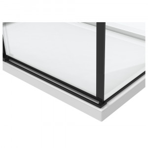 Cabina dus dreptunghiulara Belform Infinity, usa culisanta, 100x80 cm, negru - Img 3