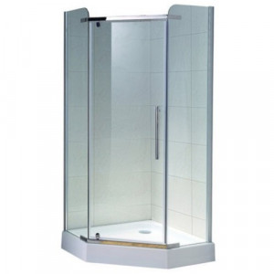 Cabina dus pentagonala Belform Clear, 80x80 cm, sticla 8 mm, crom - Img 2