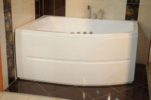 Cada baie asimetrica Belform Magnus, acril, orientare dreapta, 160x115 cm