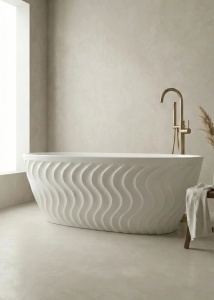 Cada baie freestanding Eva, acril, 170x80 cm, alb lucios